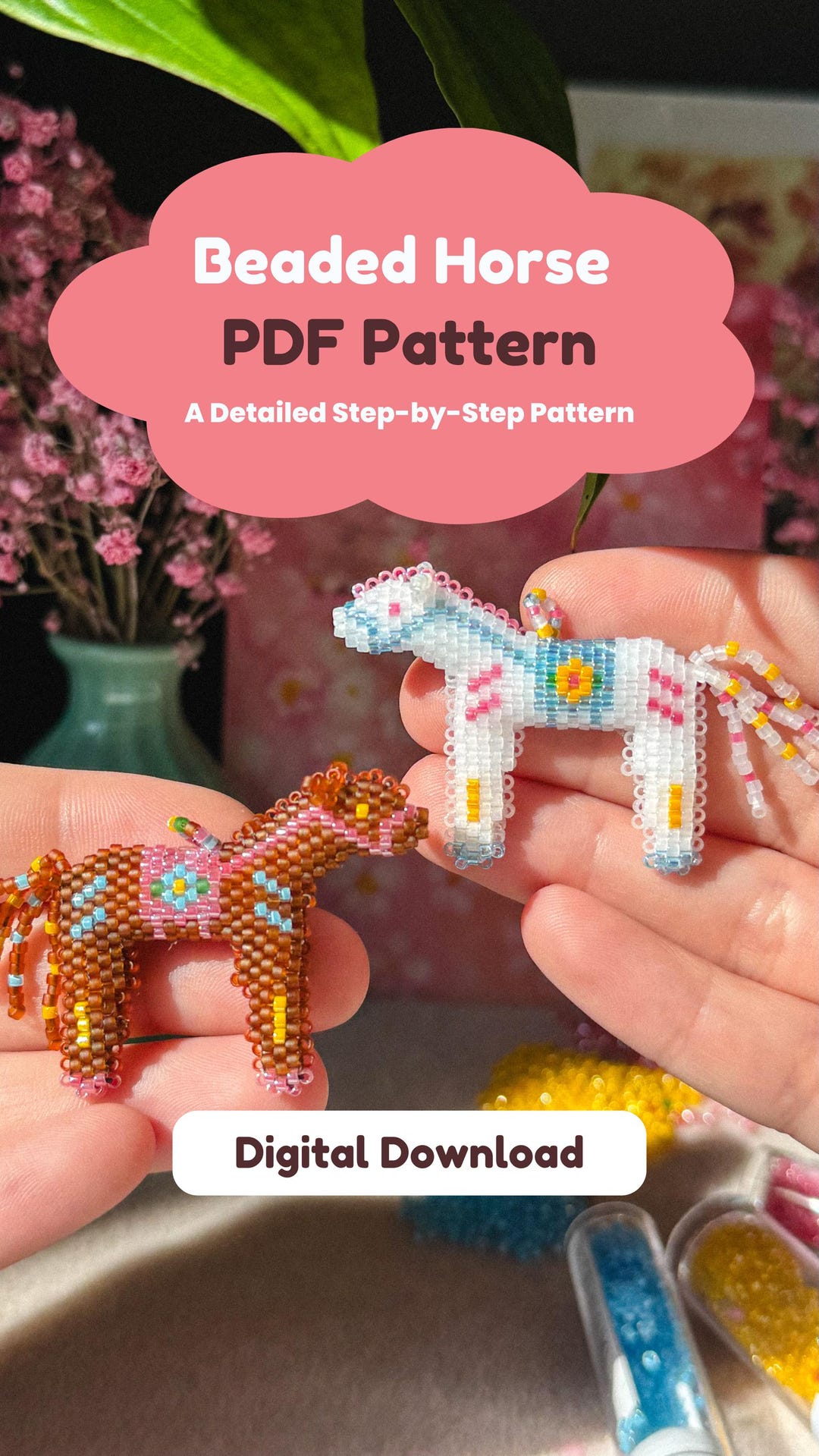 3D Beaded Horse PDF Pattern | Peyote & Brick Stitch Tutorial | DIY ...