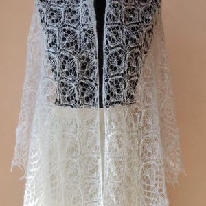 Handknitted Mohair Lace Bridal Shawl: Elegant Wedding Cape
