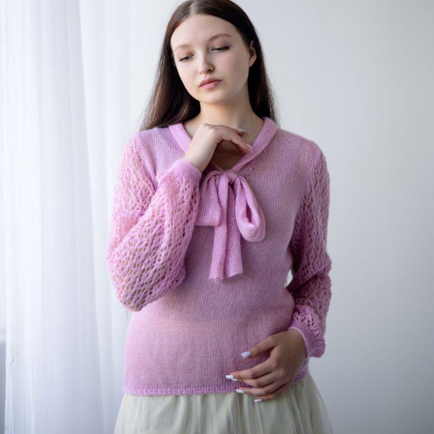 【美品】  Heriter / エリテ | 2022AW | Mohair pullover ニット | 38 | ピンク | レディース 美品】 Heriter / エリテ | 2022AW Mohair pullover ニット 38