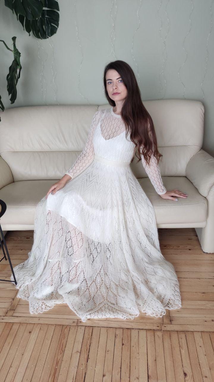 ivory dress winter Ivory Mohair Winter Wedding Gown