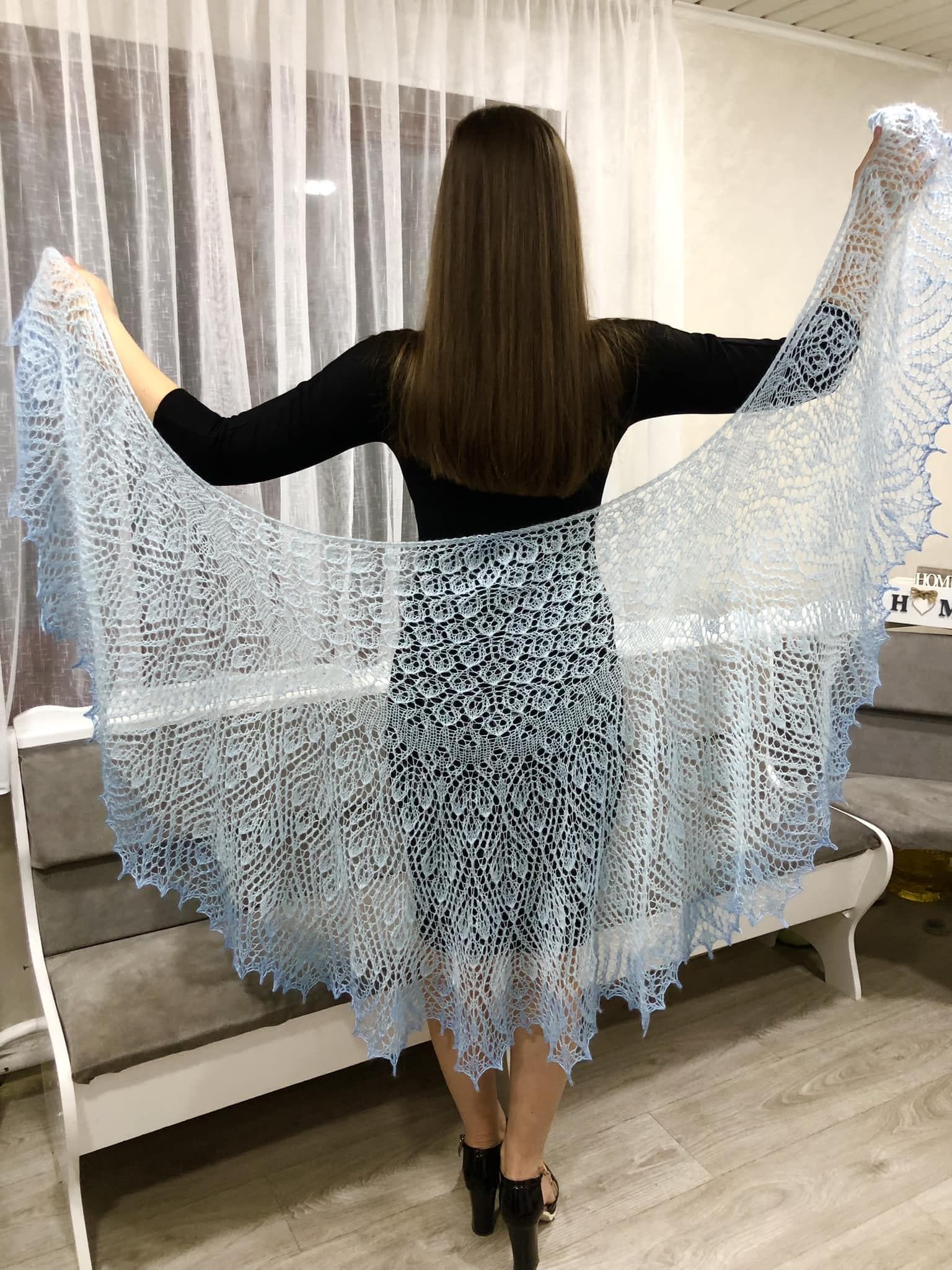 I Love Mummy Printed Wrapping Shawl In Sky Blue Color main image 1