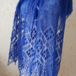 Elegant Blue Knitted Mohair Bridal Shawl, Handcrafted Lace Wedding Wrap, Mohair Bridal Cape, Mothers Day Gifts, Gift for Wife, Grandma Gift
