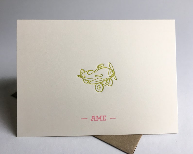 Personalized Stationery Set Letterpress Cards with Digital Personalized Name or Monogram for a Girl or Boy!