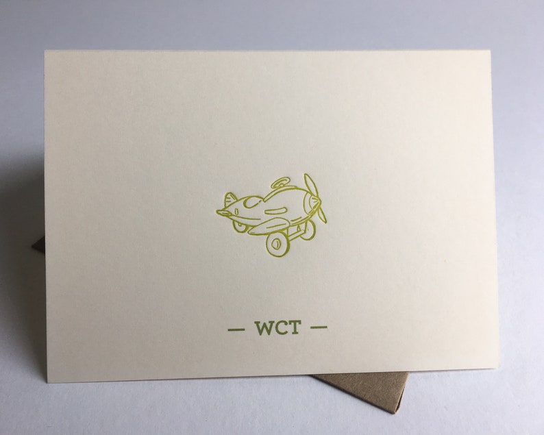 Personalized Stationery Set Letterpress Cards with Digital Personalized Name or Monogram for a Girl or Boy!