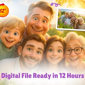 Pixar-Style 3D Character Portrait | Custom Digital Animation Portrait | High-Resolution Personalized Cartoon Portrait