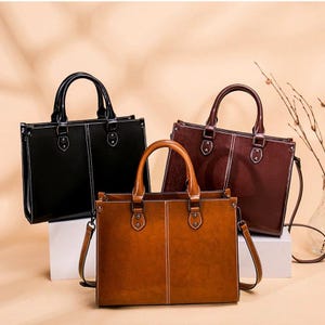 Benutzerdefinierte handgemachte Damenhandtasche | Echtleder Crossbody Schulter Tasche | Klassische Ledertasche |Bürotasche Geschenktasche | Messenger-Stil