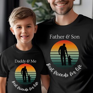 Vater und Sohn Freunde fürs Leben Unisex T-Shirt, passendes Vater- und Sohn-Shirt-Set, Papa Geburtstagsgeschenk, beste Freunde T-Shirt, Vatertagsgeschenk