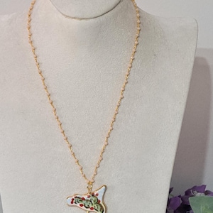 Sicily necklace in Caltagirone ceramic with pink crystals