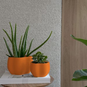 ÜBERTOPF in retro orange | EDEN PLANTER in lively papaya, organischer Übertopf in Retro-Orange, für Grünpflanzen, Pflanzentopf, Geschenkidee