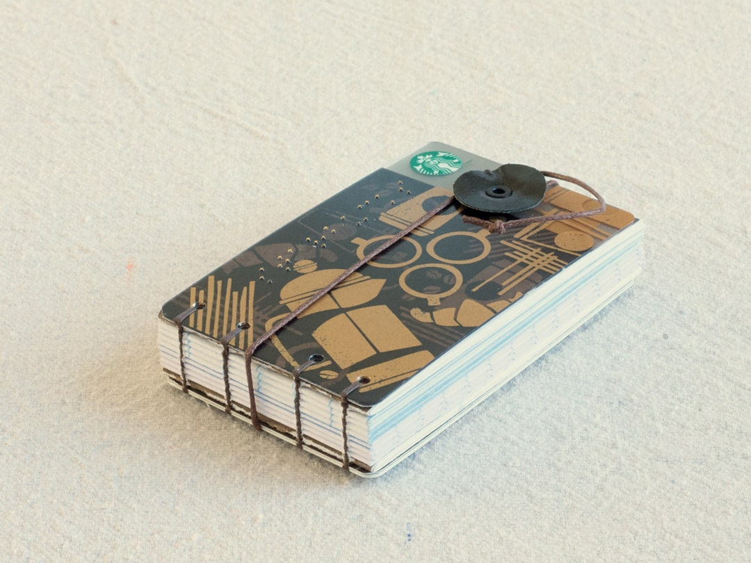 Mini Handmade Minibook Journal Notebook Repurposed Starbucks Second