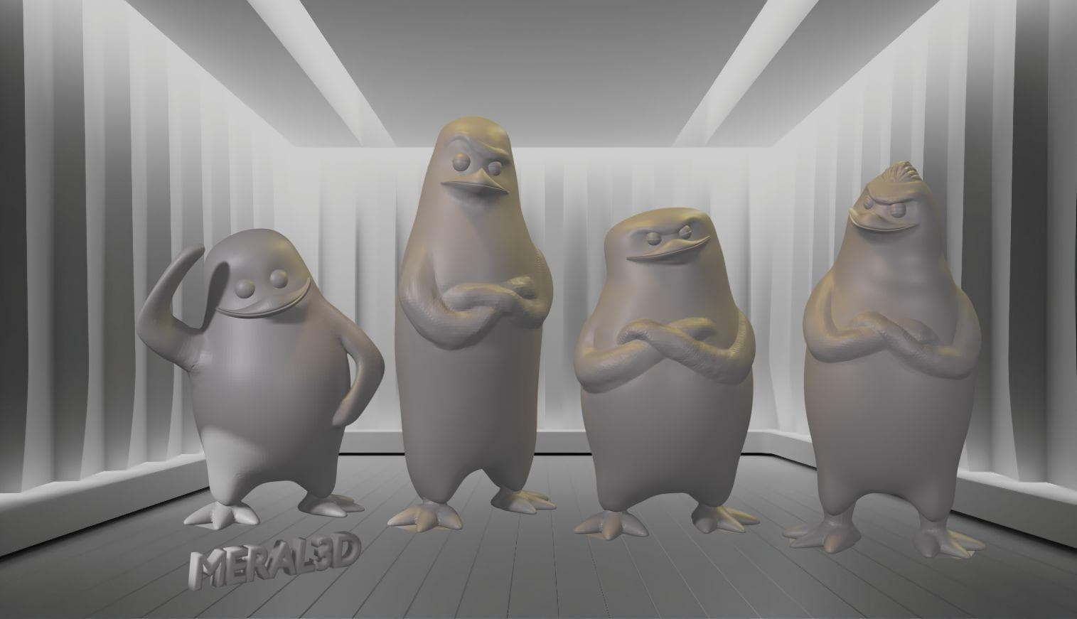 Quadretto nascita con pinguini di Madagascar