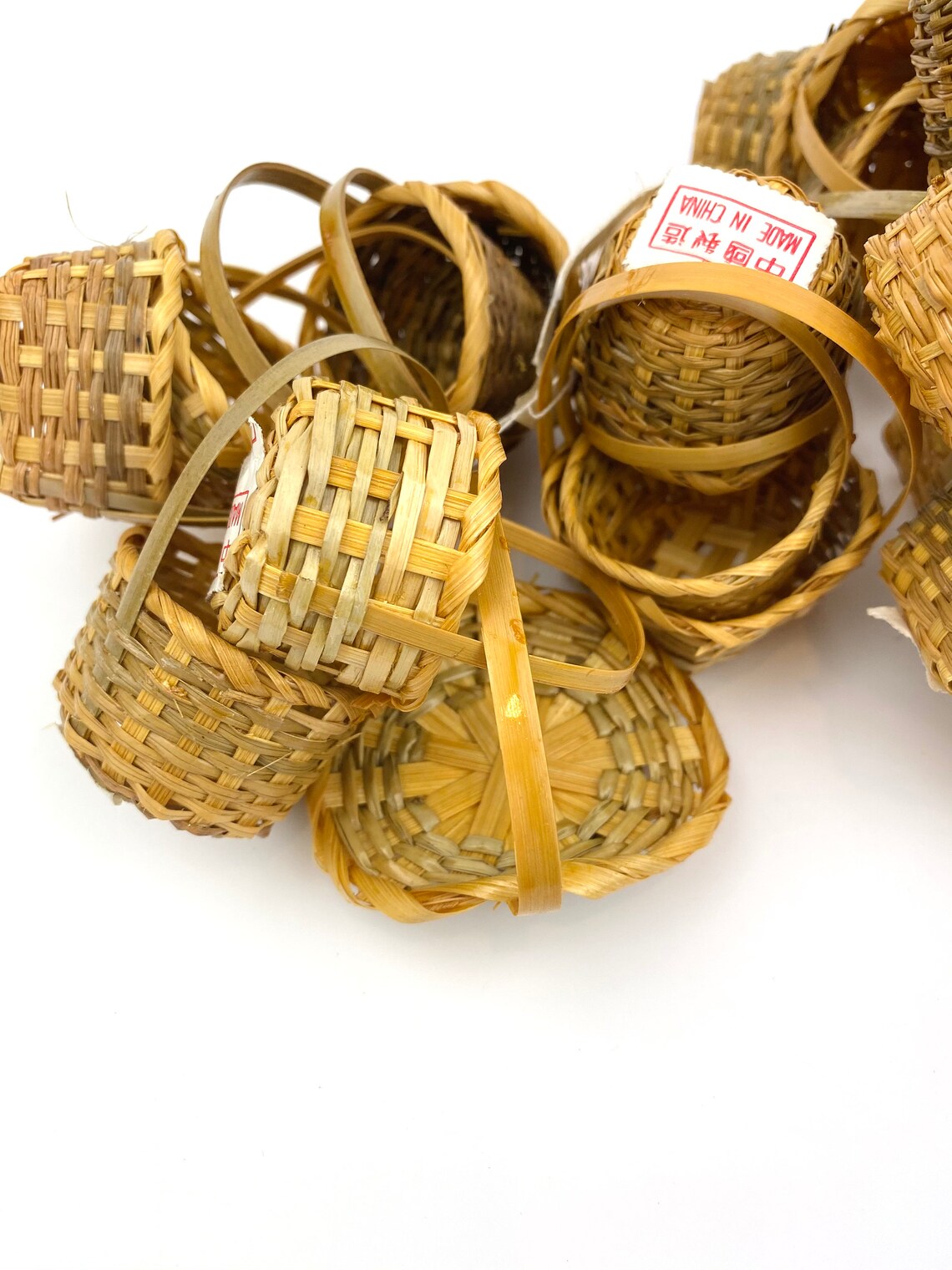 Vintage Bulk Mini Straw Baskets Craft Baskets Gift Baskets Etsy
