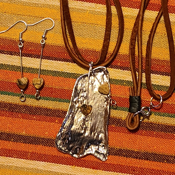 Sterling Tree Bark with Dangles