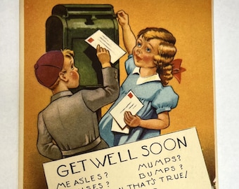 Get Well Soon Vintage Postcard