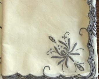 Round Madeira Tablecloth 78" and 12 Napkins Set