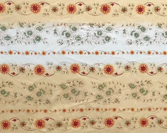 Decorator Cotton Wide Fabric Floral Rows