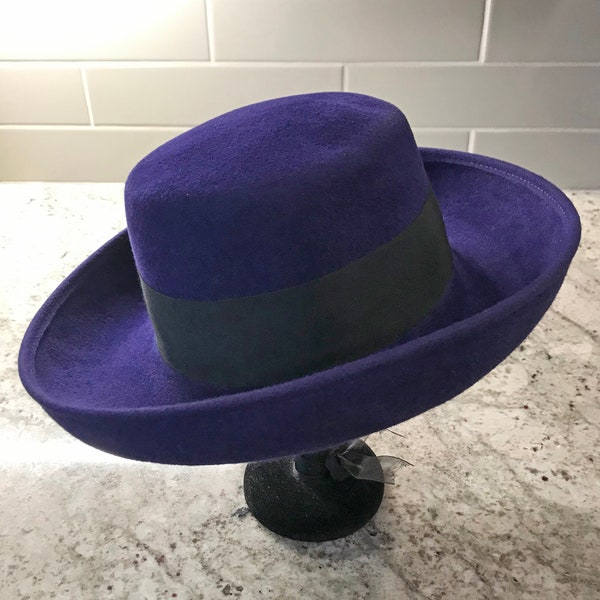 Eric Javits Vintage Purple Wool Felt Ladies Hat