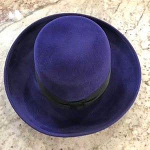 Eric Javits Vintage Purple Wool Felt Ladies Hat image 6