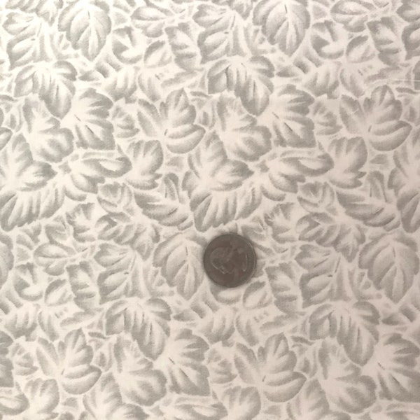 Muted Gray Leaves Quilt Fabric Half Yard