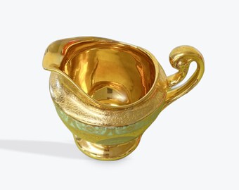 24 Karat Gold & Platinum Porcelain Creamer, Made in Czechoslovakia EMPIRE