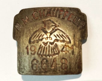New Mexico Chauffer License Pin, 1941
