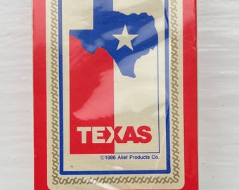 1985 Bridge Playing Cards Texas, 53 Original Historical Drawings, Plastic Coated