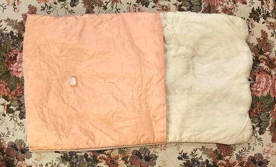 Silk Lingerie Pouch & Hanky, Antique Peach and Cr… - image 3