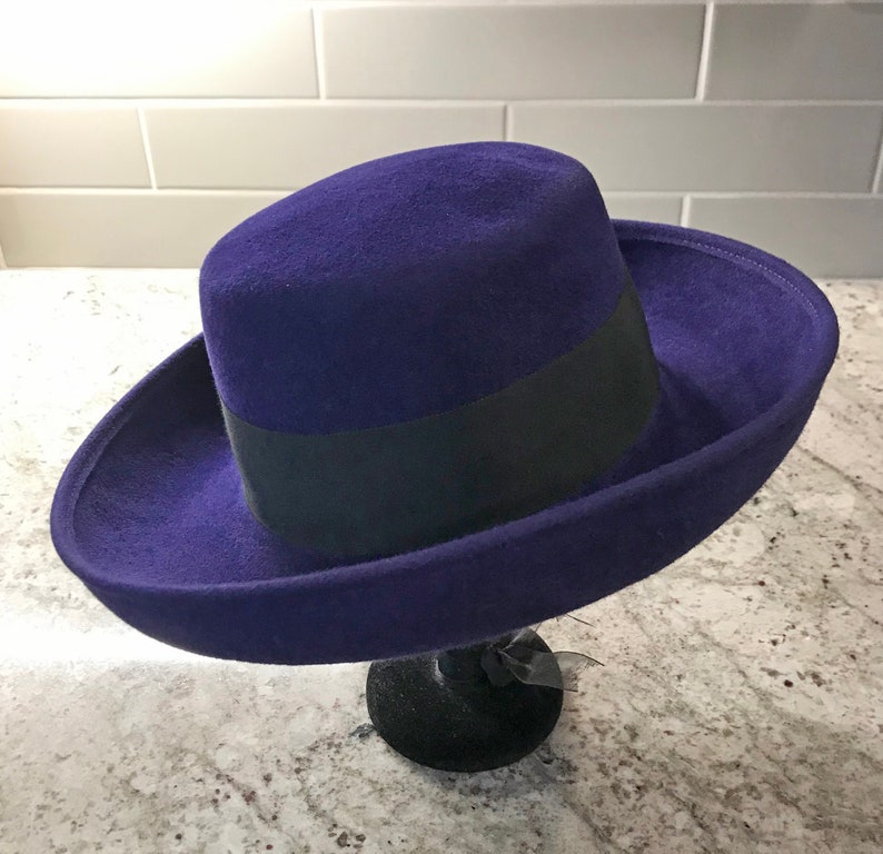 Eric Javits Vintage Purple Wool Felt Ladies Hat image 1