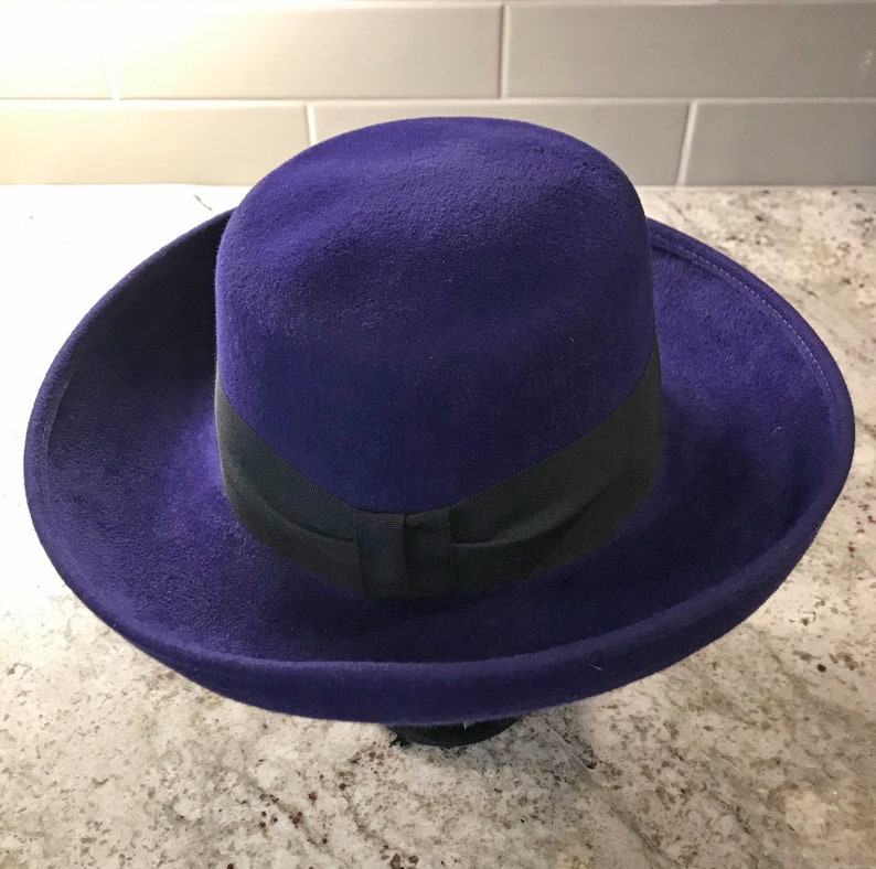 Eric Javits Vintage Purple Wool Felt Ladies Hat image 2