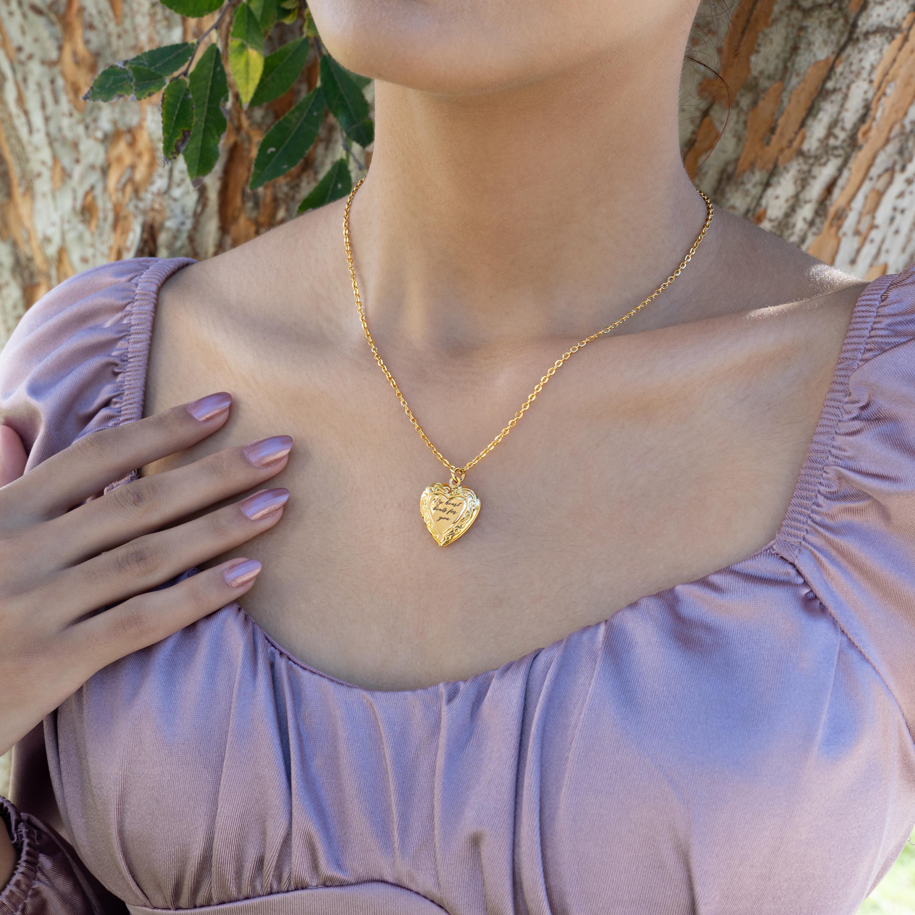 Heart Locket Necklace with Photo, Big Heart Locket, Vintage Locket Necklace, Sibling, Best Friend, Personalized gift for her, Perfect Gift