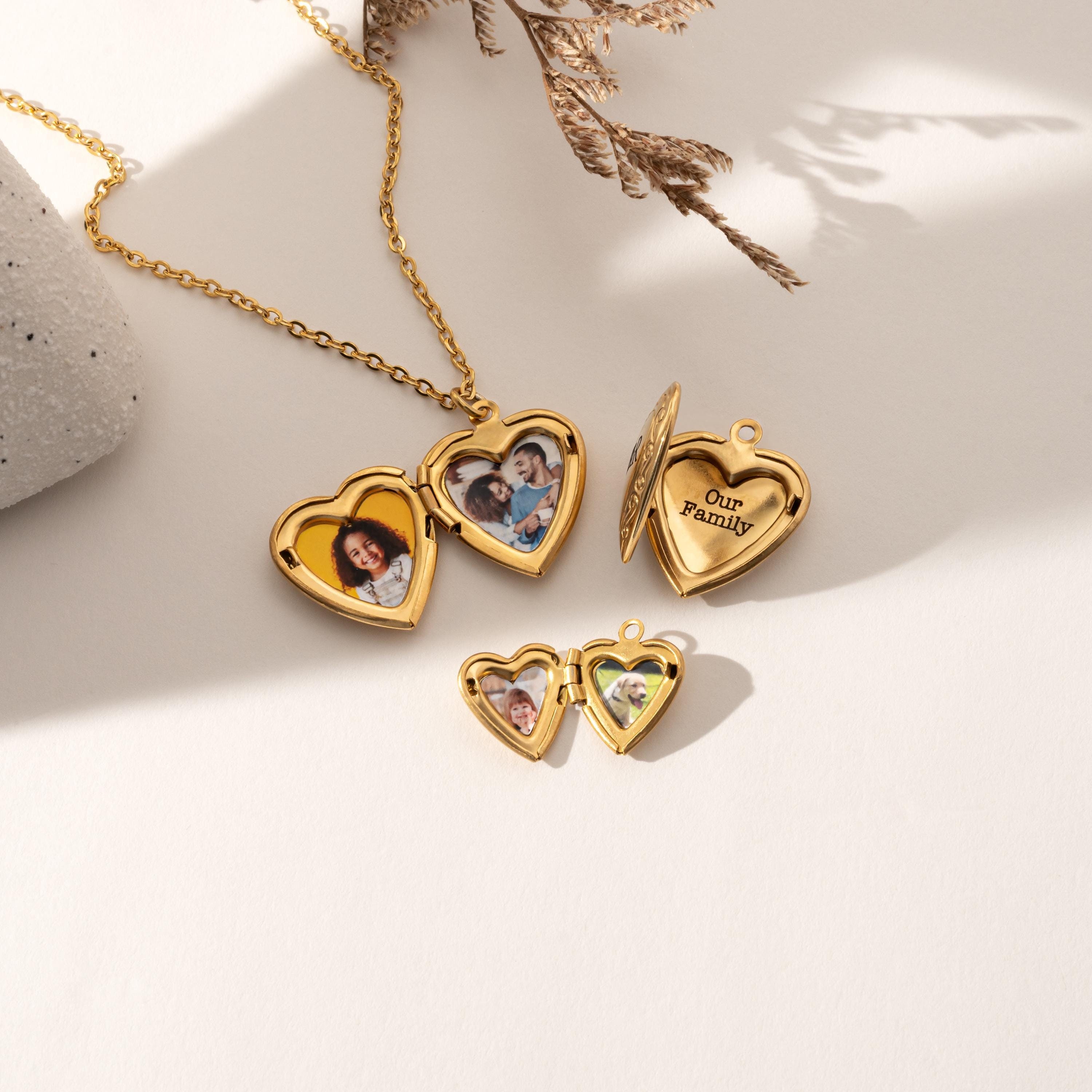 Heart Locket Necklace with Photo, Big Heart Locket, Vintage Locket Necklace, Sibling, Best Friend, Personalized gift for her, Perfect Gift