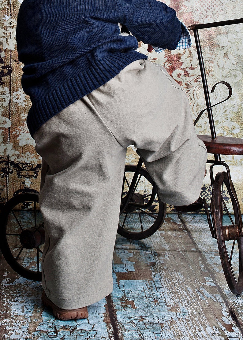 Khaki Trousers Pull on Dress Pants sizes 6m to 5T image 4