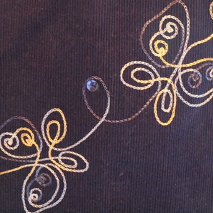Blue Cordouroy Butterfly Flower Dress Sequins CHOOSE size 6m 5T image 2