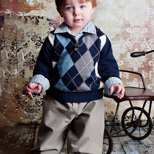 Khaki Trousers Pull on Dress Pants sizes 6m to 5T image 2