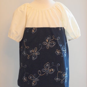 Blue Cordouroy Butterfly Flower Dress Sequins CHOOSE size 6m 5T image 3
