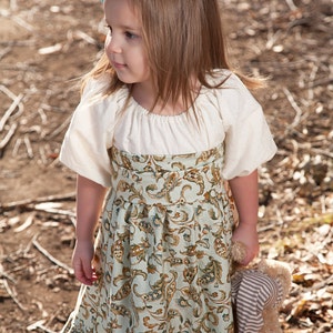 Girls Dress Green Yellow Gold Floral Peasant Smock to Top Holly Hobbie SiZE 6m to 5T image 5