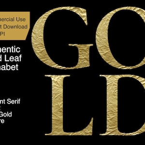 Authentic Gold Leaf Alphabet – Elegant Serif No.02