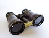 Vintage French Opera Glasses, Antique French Binoculars, Chevalier Opticien Paris Brass and Leather Opera Glasses, Steampunk Binoculars