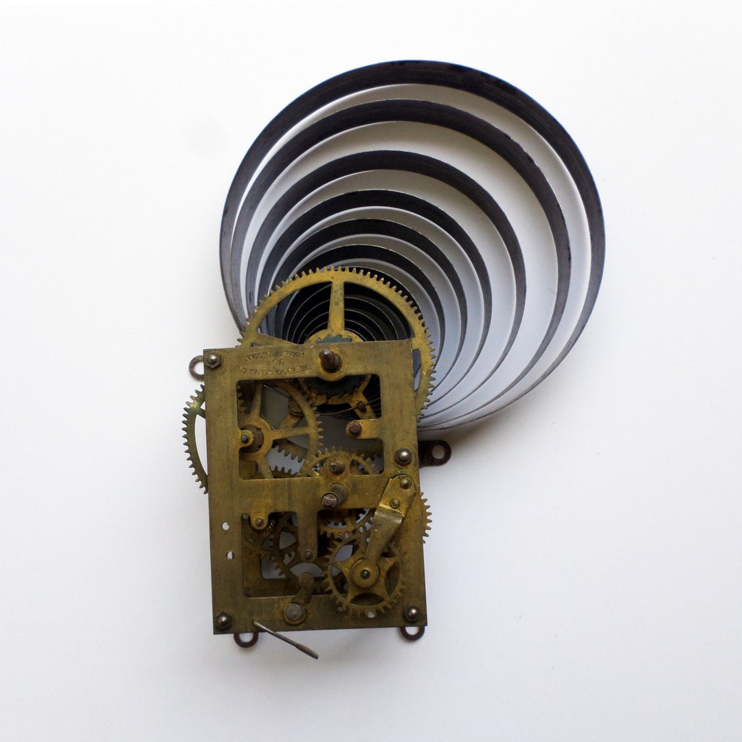 Vintage Brass Clock Parts Clock Guts Steampunk Supply Clock Etsy