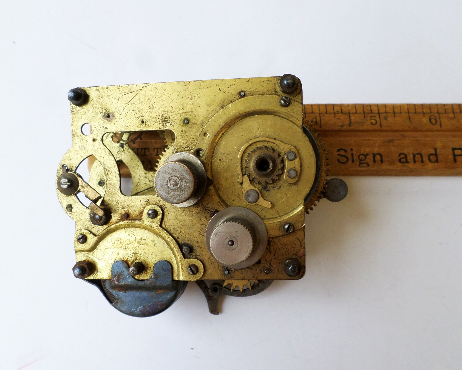 Vintage Brass Clock Parts, Clock Guts, Steampunk Supply, Clock