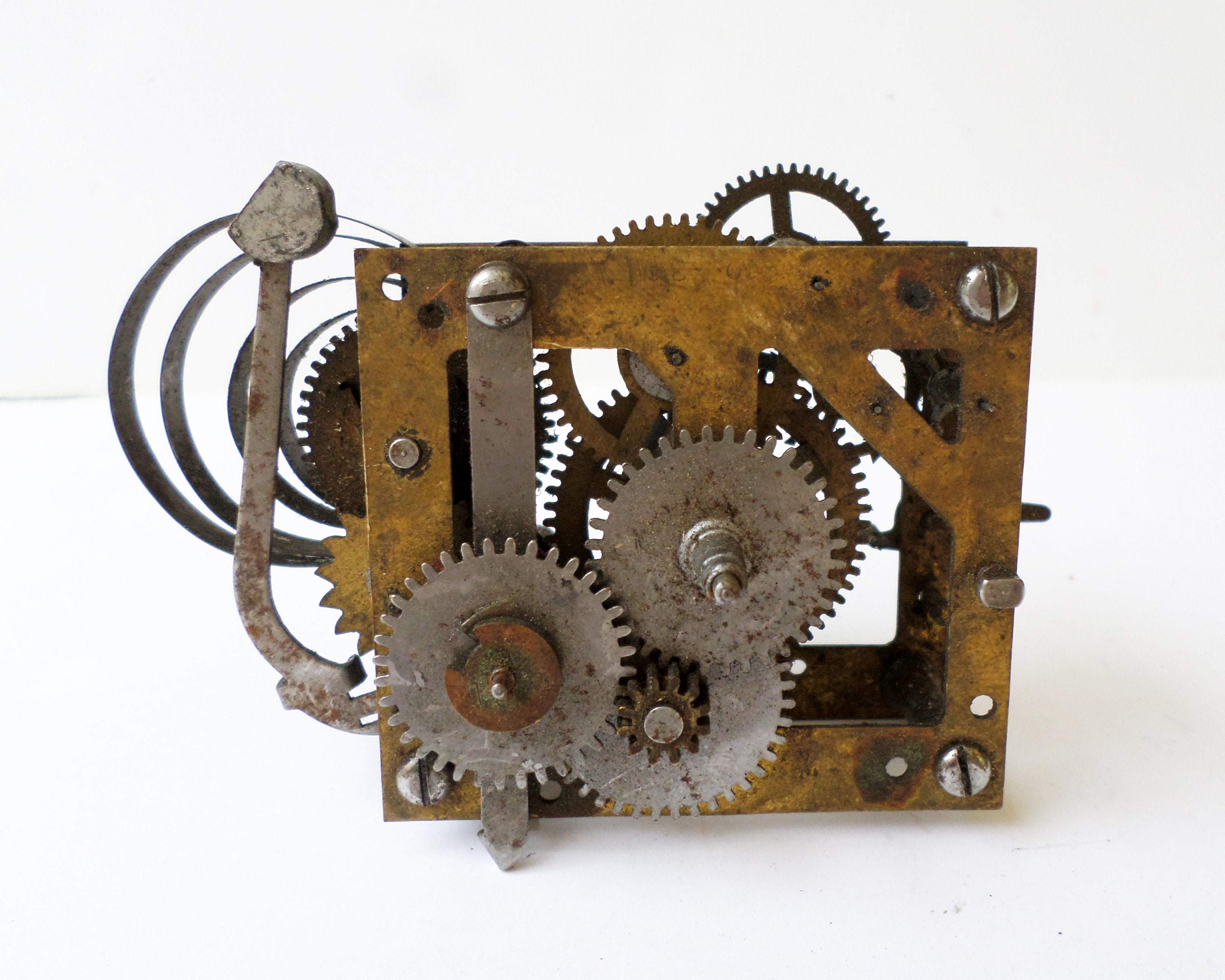 Vintage Brass Clock Parts, Clock Guts, Steampunk Supply, Clock