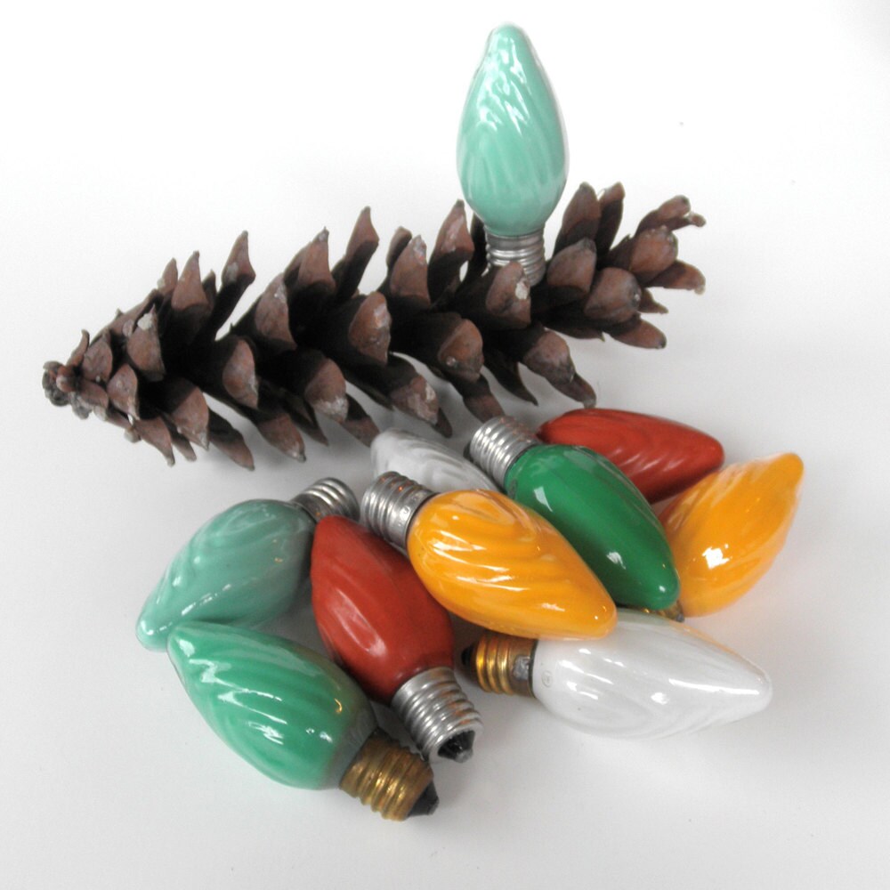10 vintage Christmas light bulbs swirl C9 glass Christmas Etsy
