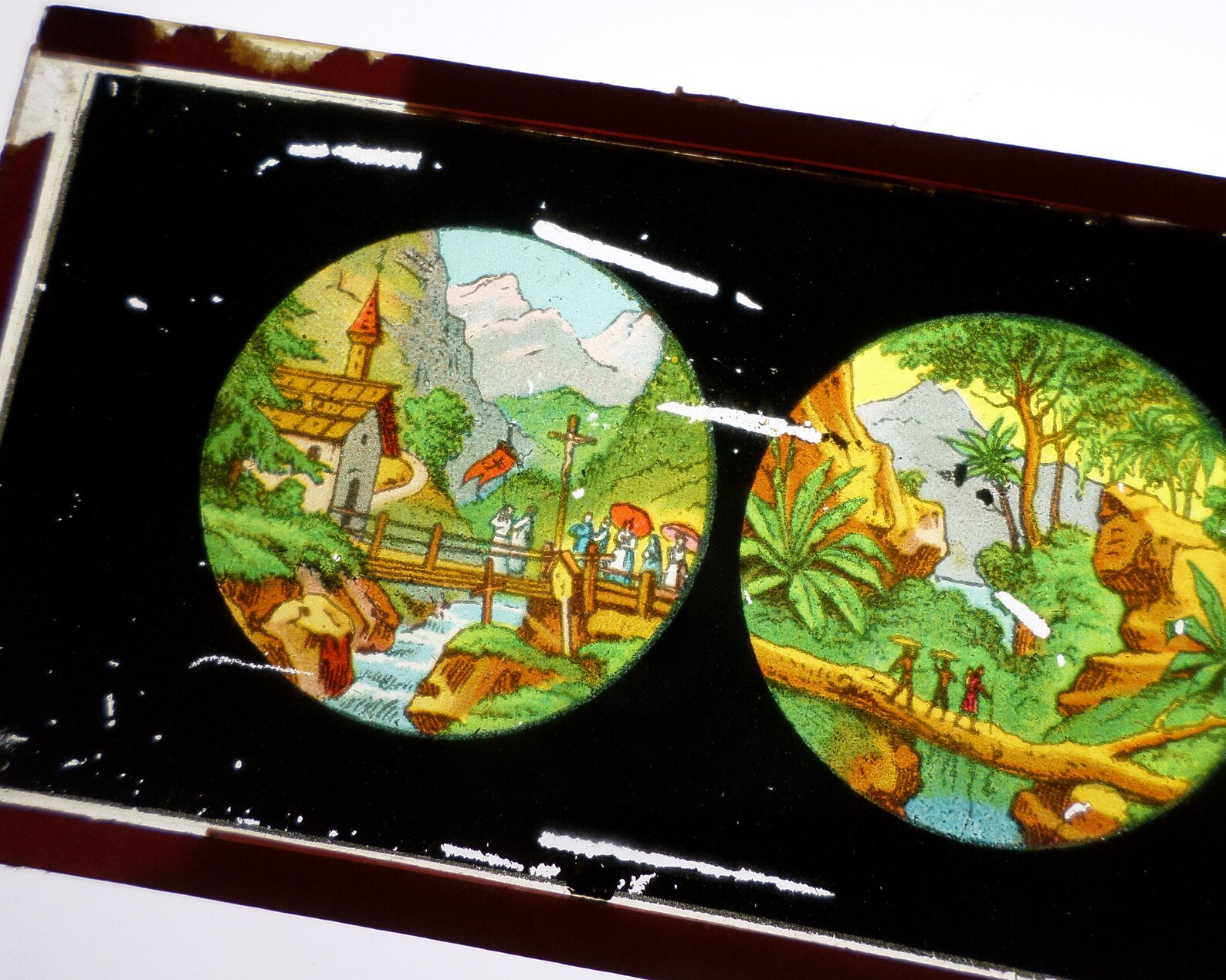 Antique Magic Lantern Slide Victorian Glass Lantern Slides Etsy