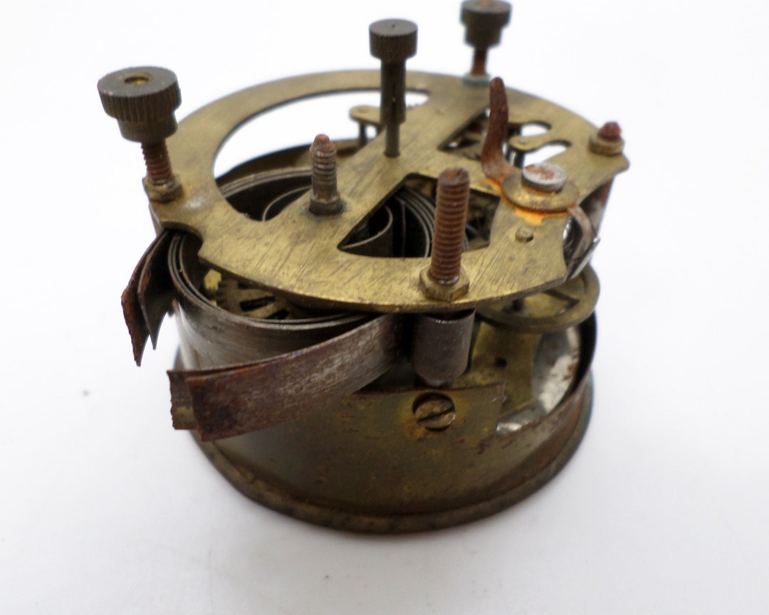 Vintage Brass Clock Parts, Clock Guts, Steampunk Supply, Mantel Clock