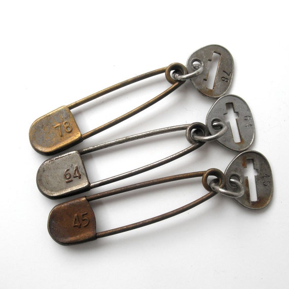 Large Numbered Vintage Metal Laundry Pin / Safety Pin With Etsy