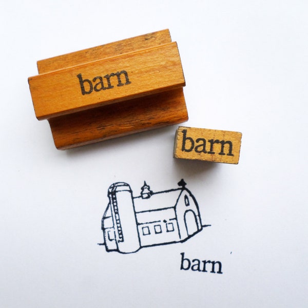 Barn Rubber Stamp Etsy