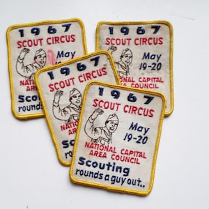 Vintage Boy Scouts Patch, 1967 Scout Circus Pocket Patch, National Capital Area Council BSA, Collectible Boy Scouts, DC Area BSA Patch