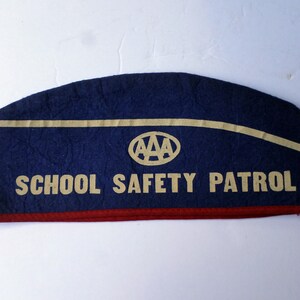 Vintage AAA School Safety Patrol Felt Hat, 1950s Crossing Guard Hat, Unusual AAA Memorabilia image 4