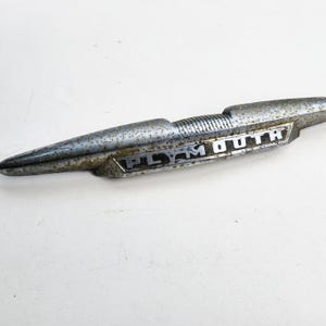 Vintage 1950s Plymouth Hood Emblem, Plymouth Car Part, Vintage Auto Enthusiast Gift, Garage Decor