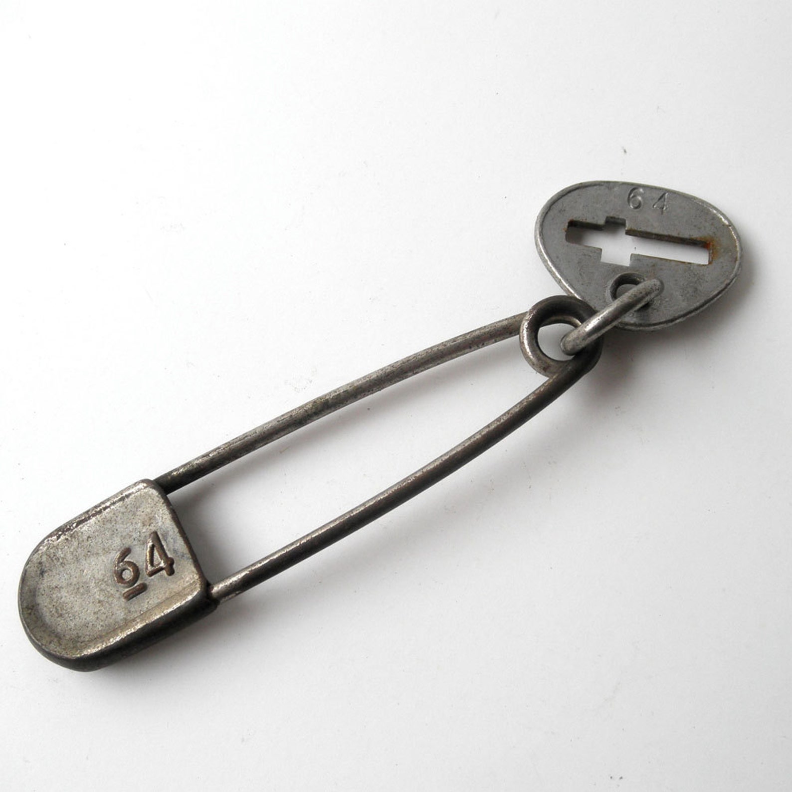 Large Numbered Vintage Metal Laundry Pin / Safety Pin With Etsy